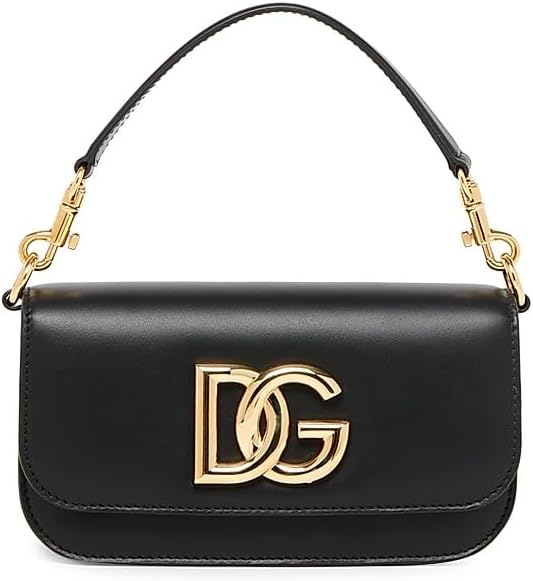 Dolce&Gabbana 3.5 DG Leather Top-Handle Bag – Luxury Italian Calf Leather with Gold Hardware