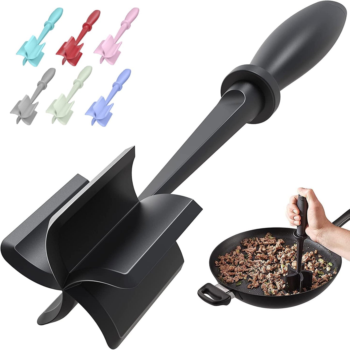 Meat Chopper & Hamburger Grinder – Heat-Resistant Nylon Smasher for Ground Beef, Burgers & Potatoes
