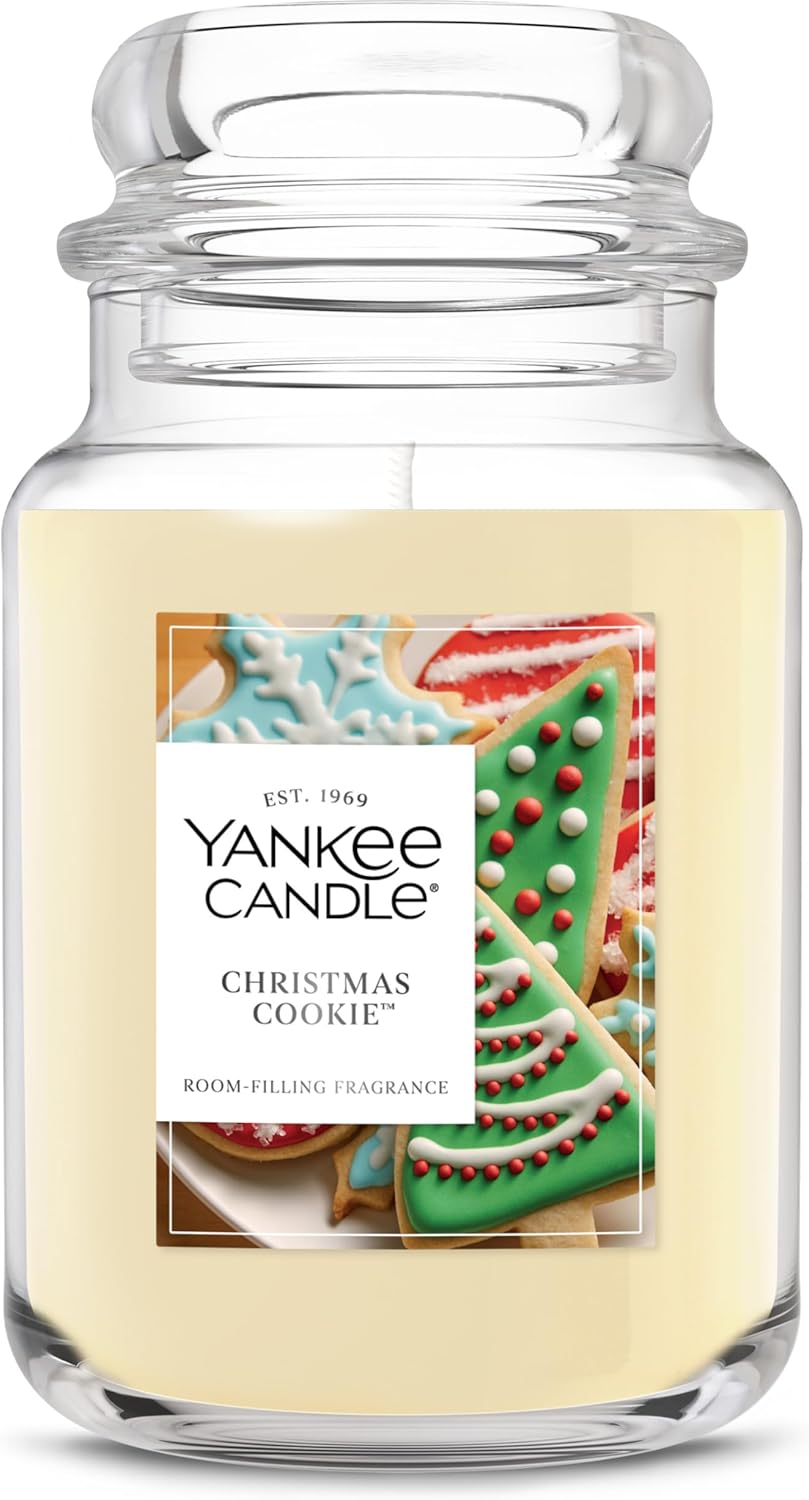 Yankee Candle – Christmas Cookie Scented Jar Candle (22oz, Up to 150 Hours Burn Time)