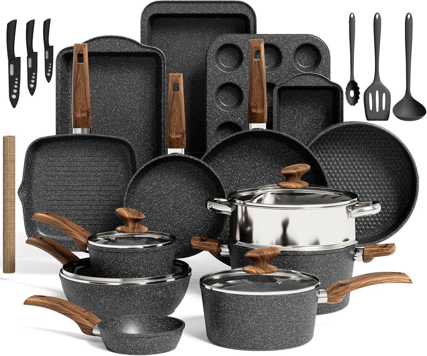 30-Piece Kitchen Induction Cookware & Bakeware Set