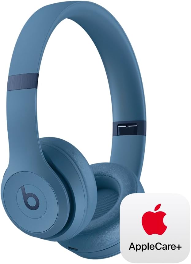 Beats Solo4 Wireless Headphones – Slate Blue | 50+ Hours Battery, Spatial Audio + 2-Year AppleCare+