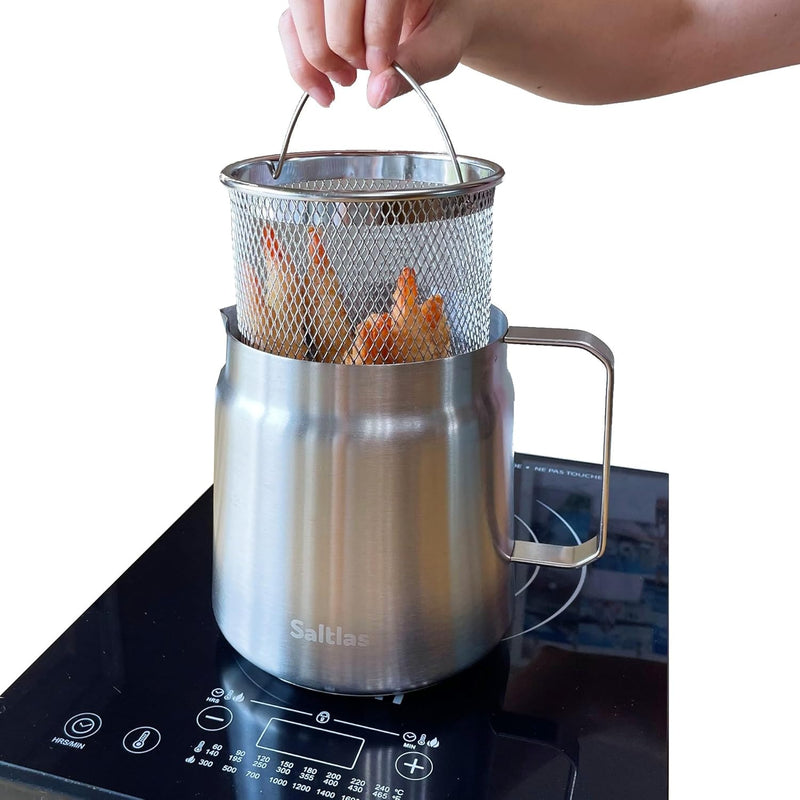 Deep Fryer Pot with Basket & Oil Strainer – Stainless Steel Cooking Essential