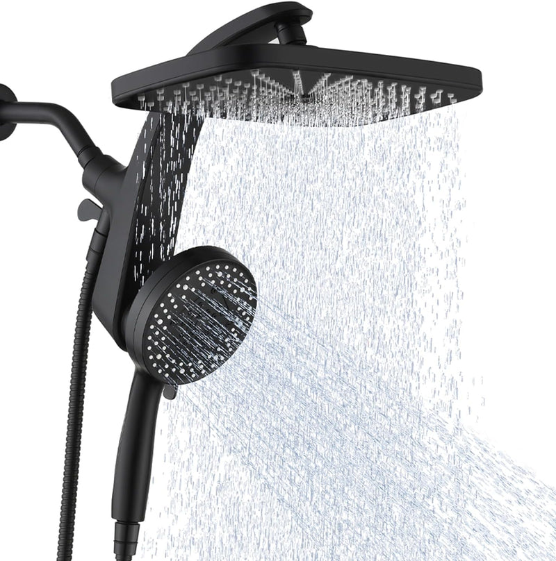 High-Pressure Rain Shower Head with Handheld Spray – 12" Full-Body Coverage & 10 Spray Modes (Magnetic Docking)