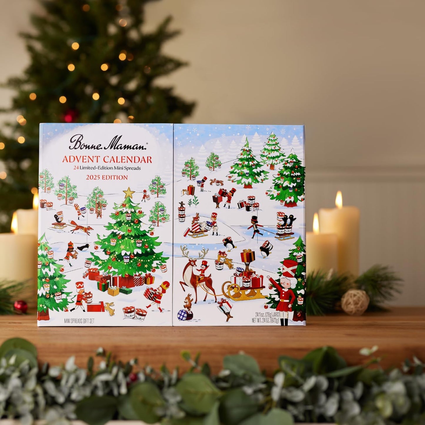 Bonne Maman 2025 Advent Calendar – 24 Limited-Edition Mini Jam Flavors (Reusable Gift Box)