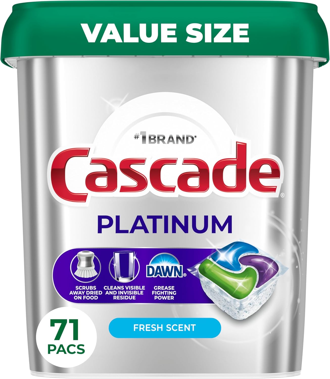 Cascade Platinum Dishwasher Pods – 71 Count