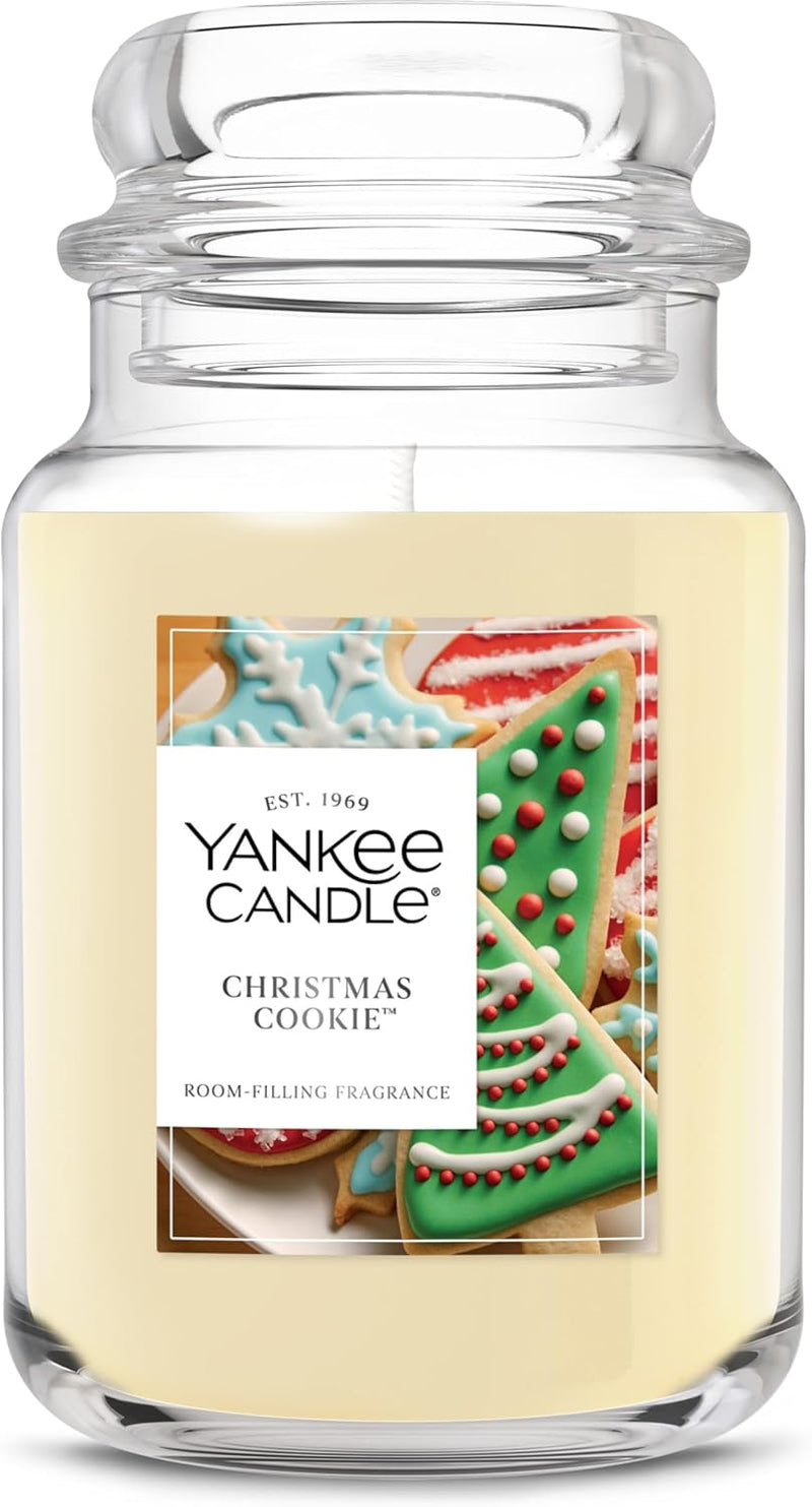 Yankee Candle – Christmas Cookie Scented Jar Candle (22oz, Up to 150 Hours Burn Time)