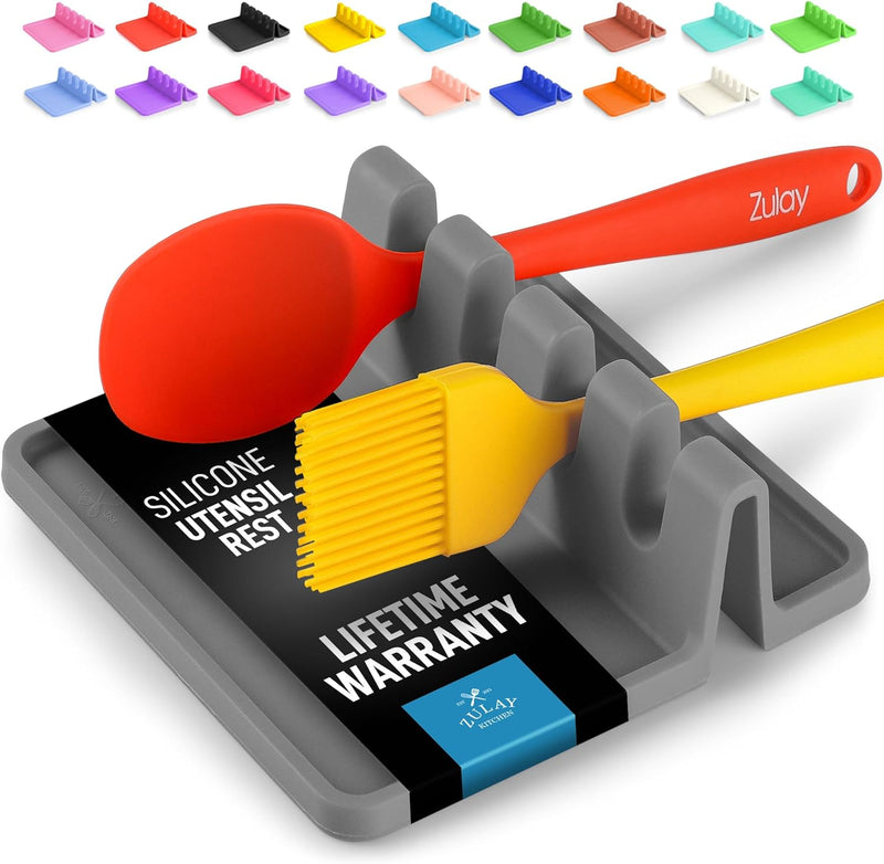 Silicone Spoon Rest for Multiple Utensils – Heat-Resistant Drip Pad for Stove & Counter