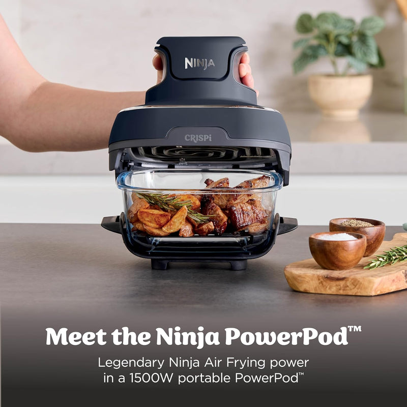 Ninja Crispi 4-in-1 Glass Air Fryer (450°F) – Non-Toxic Glass Bowls, Max Crisp Technology