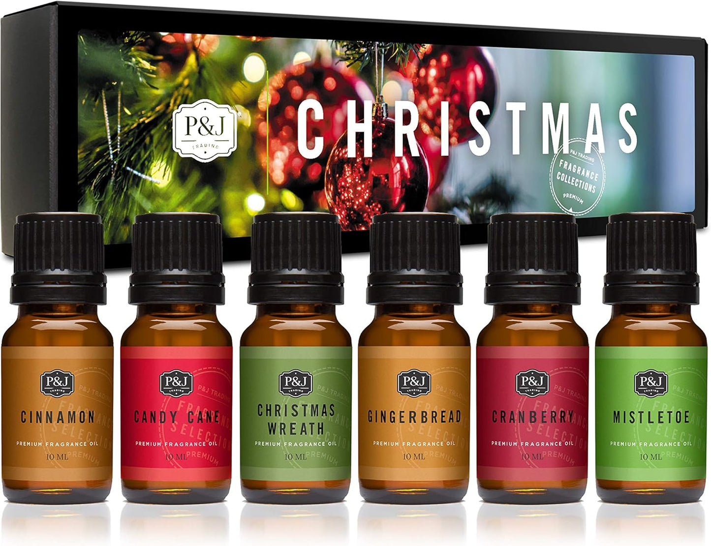Christmas Essential Oil Set – 6 Holiday Scents for Diffusers, Candles & Soap Making (Wreath, Gingerbread, Mistletoe & More)