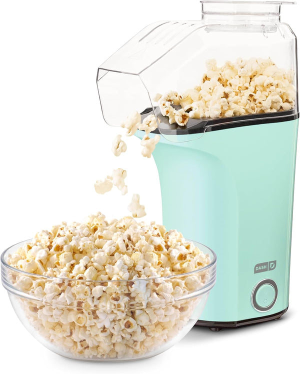 DASH Fresh Pop Popcorn Maker – Oil-Free Hot Air Popper with Measuring Cup & 16-Cup Capacity (Aqua)