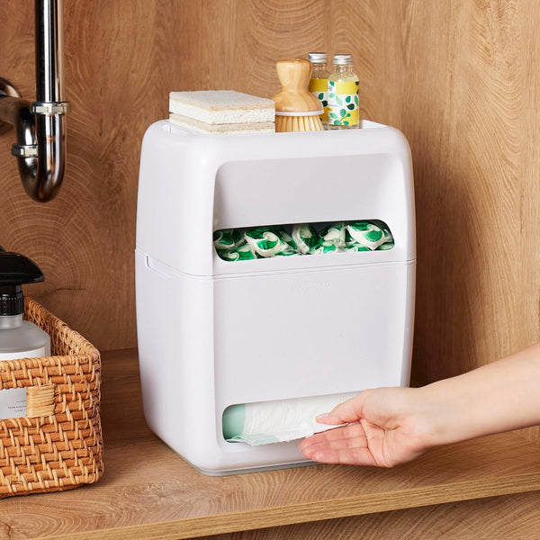 YouCopia SinkSuite Bag & Pod Dispenser – Garbage Bag & Dishwasher Pod Organizer with Lid