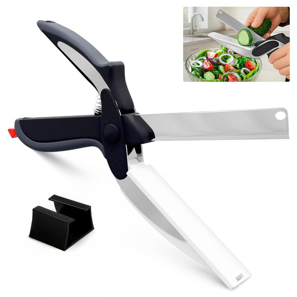 2-in-1 Kitchen Scissors with Cutting Board – Stainless Steel Food Cutter & Vegetable Chopping Shears